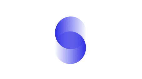 Two overlapping blue circles forming a shape like an S