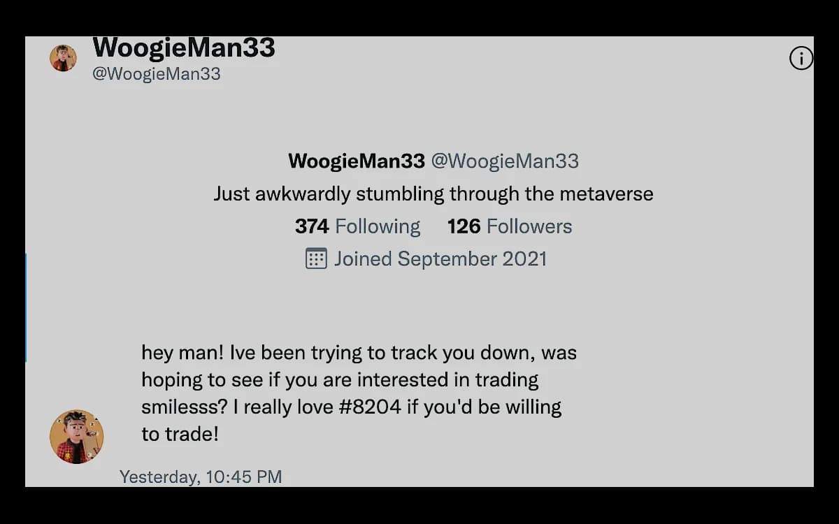 Smilesssvrs NFT artwork from the trade